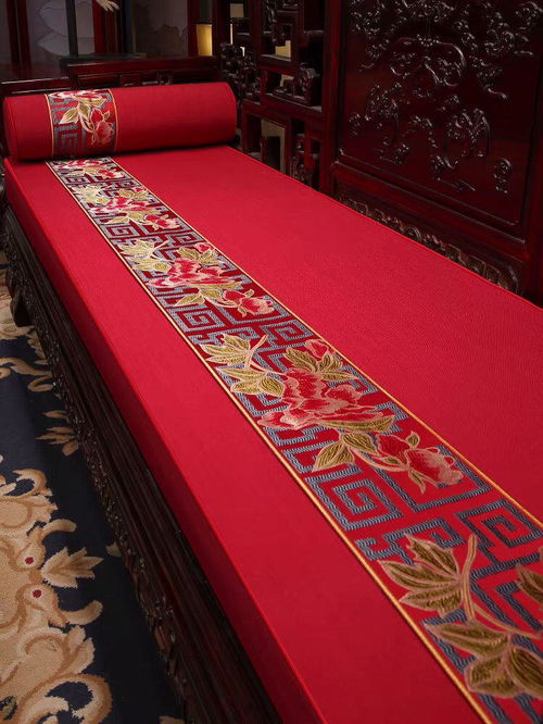 北京新中式古典红木沙发垫套罩靠垫厚罗汉床五件套实木沙发坐垫